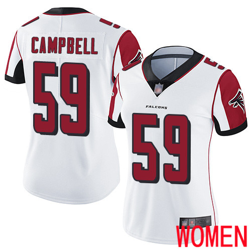 Atlanta Falcons Limited White Women De Vondre Campbell Road Jersey NFL Football 59 Vapor Untouchable
